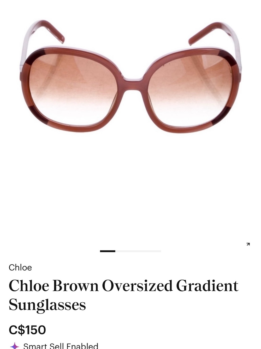 Chloe Brown Oversized Gradient Sunglasses